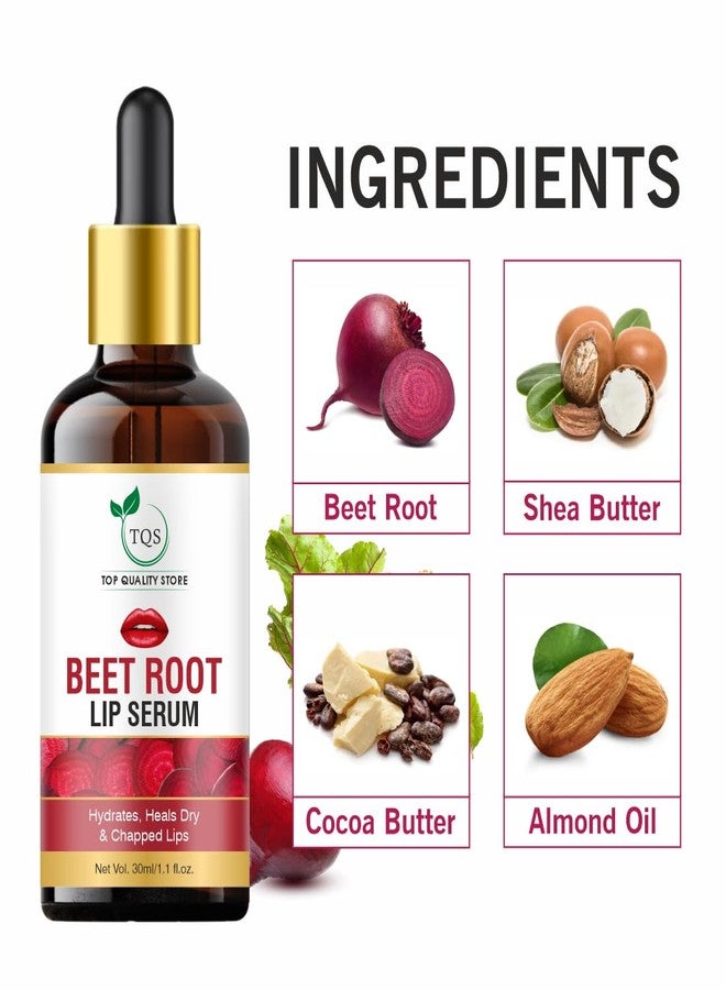 TQS Beet Root Lip Serum, Hydrating Treatment for Dry and Chapped Lips, 30ml - Image 5